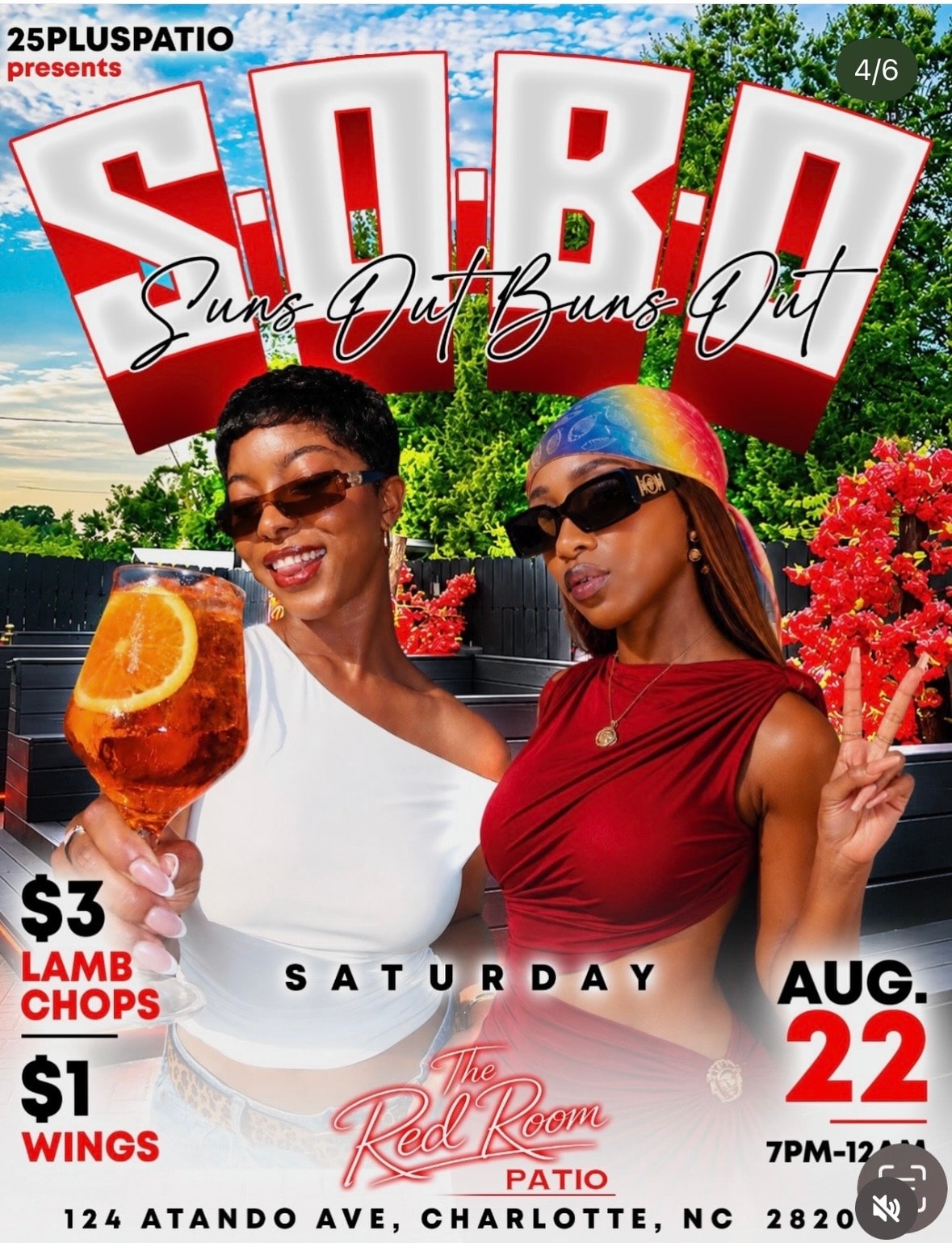 Suns Out Buns Out Saturday event flyer